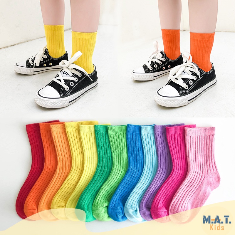 ถุงเท้าเด็ก มีหลากหลายสี พร้อมส่งจากไทย