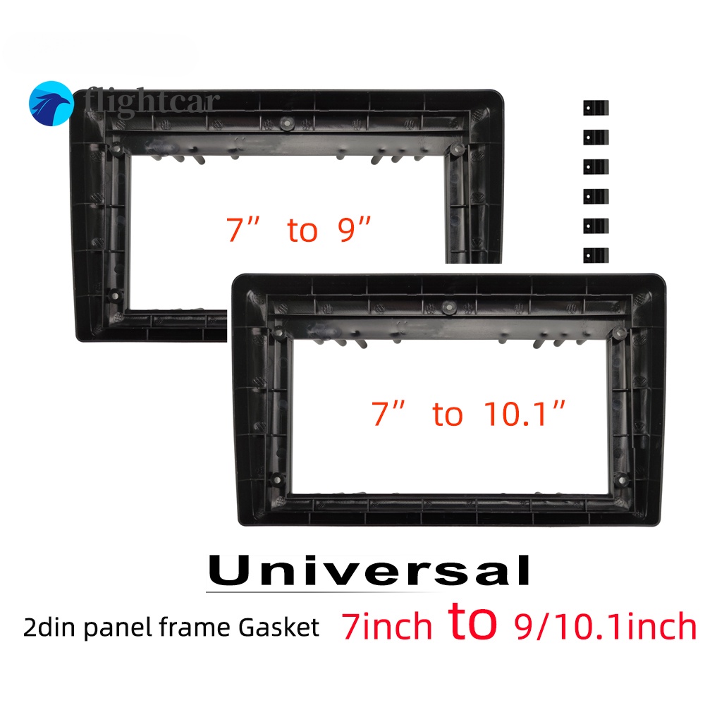 Flightcar กรอบแผงสเตอริโอ 2din Raido อุปกรณ์เสริม สําหรับเครื่องเล่นมัลติมีเดียรถยนต์ 7 นิ้ว เป็น 9/