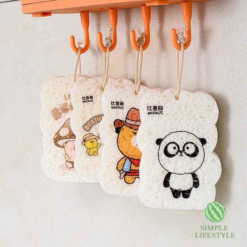 ส่งไวร้านไทย! ฟองน้ำล้างจาน ฟองน้ำอเนกประสงค์ ขจัดคราบ ฟองเยอะ ลายน่ารัก – โปรปัง