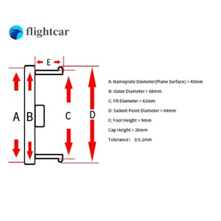 Flightcar ฝาครอบดุมล้อรถยนต์ 68 มม. 62 มม. 4 ชิ้น ต่อชุด