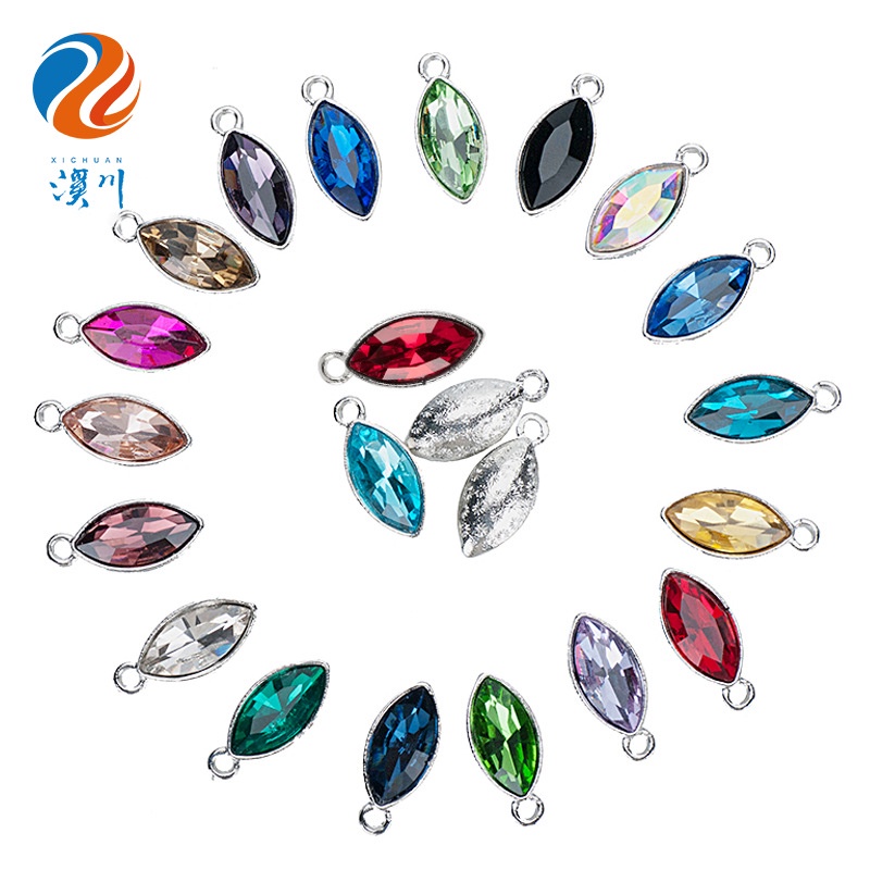 จี้ม้าคริสตัล 7×15 มม. พลอยเทียม โลหะผสมสังกะสี สำหรับทำต่างหู DIY เครื่องประดับ
