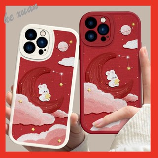 B9tf เคสป้องกันโทรศัพท์มือถือ แบบนิ่ม ลายกระต่าย กันกระแทก สําหรับ Iphone 11 13 12 14pro xs 7 8lus