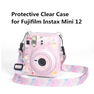 เคสกระเป๋าคริสตัลใส ป้องกันกล้อง สําหรับ Instax Mini 12 Fuji Fujifilm Instax Mini 12