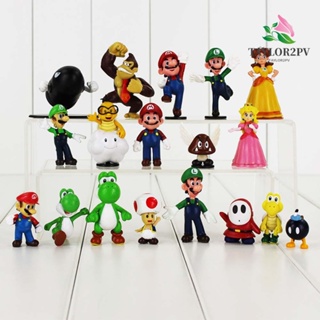 Taylor2pv โมเดลฟิกเกอร์ PVC รูปการ์ตูนอนิเมะ Super Mario Bros สําหรับตกแต่งบ้าน