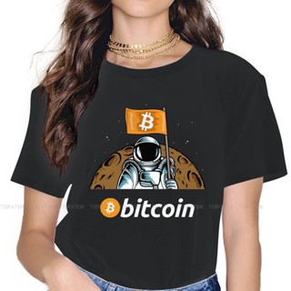 NEXเสื้อยืดพิมพ์ลายแฟชั่น Bitcoin BTC เสื้อยืด ลาย Cryptocurrency สไตล์วินเทจ สําหรับผู้หญิง