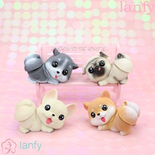 Lanfy โมเดลตุ๊กตาการ์ตูนสุนัขเขย่า น่ารัก สร้างสรรค์ สําหรับตกแต่งภายในรถยนต์