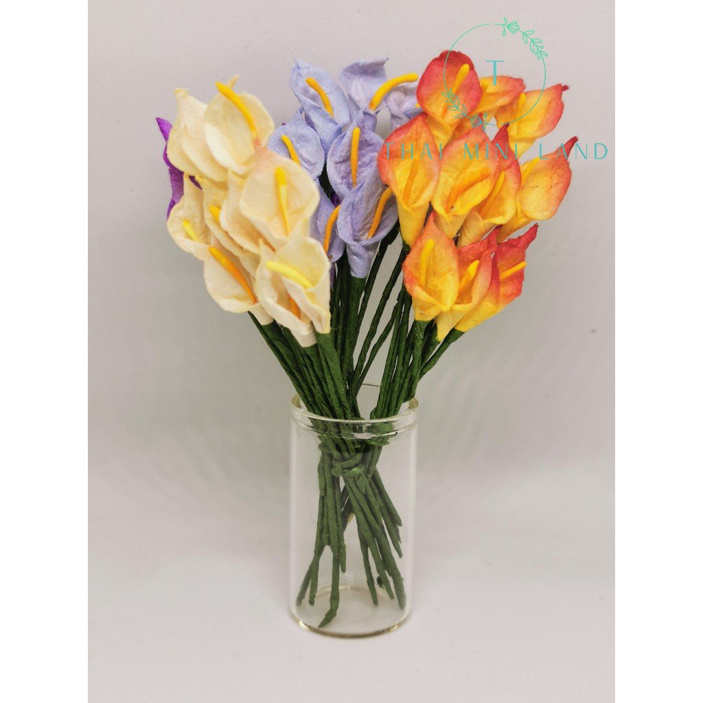 ดอกหน้าวัวจิ๋ว (ชุดละ 10 ดอก) ดอกไม้กระดาษสา #ของจิ๋ว #ของตกแต่ง #ดอกไม้กระดาษสา