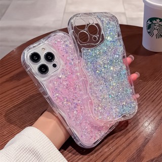 เคสโทรศัพท์มือถือ ซิลิโคนใส กันกระแทก แต่งกลิตเตอร์ ระยิบระยับ สําหรับ iPhone 14 Pro Max 13 12 11