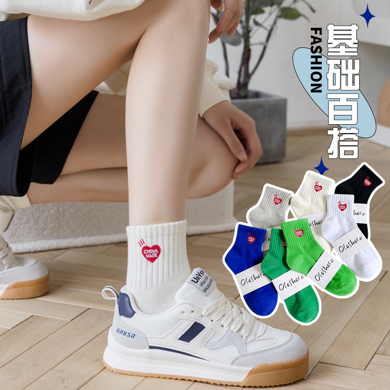 ถุงเท้ากีฬา ผ้าฝ้าย สีขาว สําหรับผู้หญิง