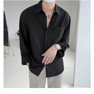 Shirt C46 เสื้อเชิ้ตแขนยาวชาย สีพื้น เสื้อเชิ้ตชาย เชิ้ตทำงาน เชิ้ตลำลองชาย