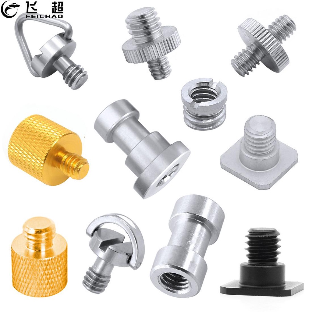 Feichao อะแดปเตอร์สกรูเมาท์ขาตั้งกล้อง 1/4 3/8 ตัวผู้ เป็นตัวเมีย สําหรับขาตั้งกล้องแฟลช 1 ชิ้น