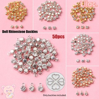 LILAC 50pcs Dollhoues Miniature Shining Diamond Craft Sewing Buckle Bags Shoes Accessories Mini Button