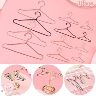 ❥LILAC✿ 10pcs Dollhouse Furniture Decorations Dress Clothes Hanging Cute Metal Mini Hangers Multi-colors 1/6 Doll High Quality Wardrobe Doll Accessories/Multicolor