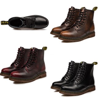 DR.MARTENS พร้อมส่ง ขนาดใหญ่ Dr. รองเท้าบูทมาร์ติน หนังวัวแท้ ข้อสูง ป้องกันข้อเท้า สไตล์อังกฤษ แฟชั่นนักธุรกิจ สําหรับสุภาพสตรี