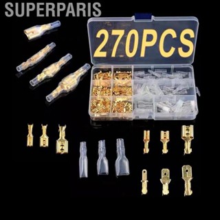 Superparis Yellow Crimp Terminal Block Set Transparent Protection Cover Male Female Docking Terminal Connector Kit 2.8 4.8 6.3