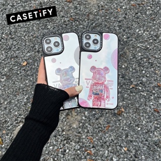 เคสโทรศัพท์มือถือกระจก กันกระแทก ลาย Bear Brick X CASETiFY สําหรับ IPhone 11 12 13 14 Pro Max IPhone 14 Pro Max IPhone 13 Pro IPhone 12