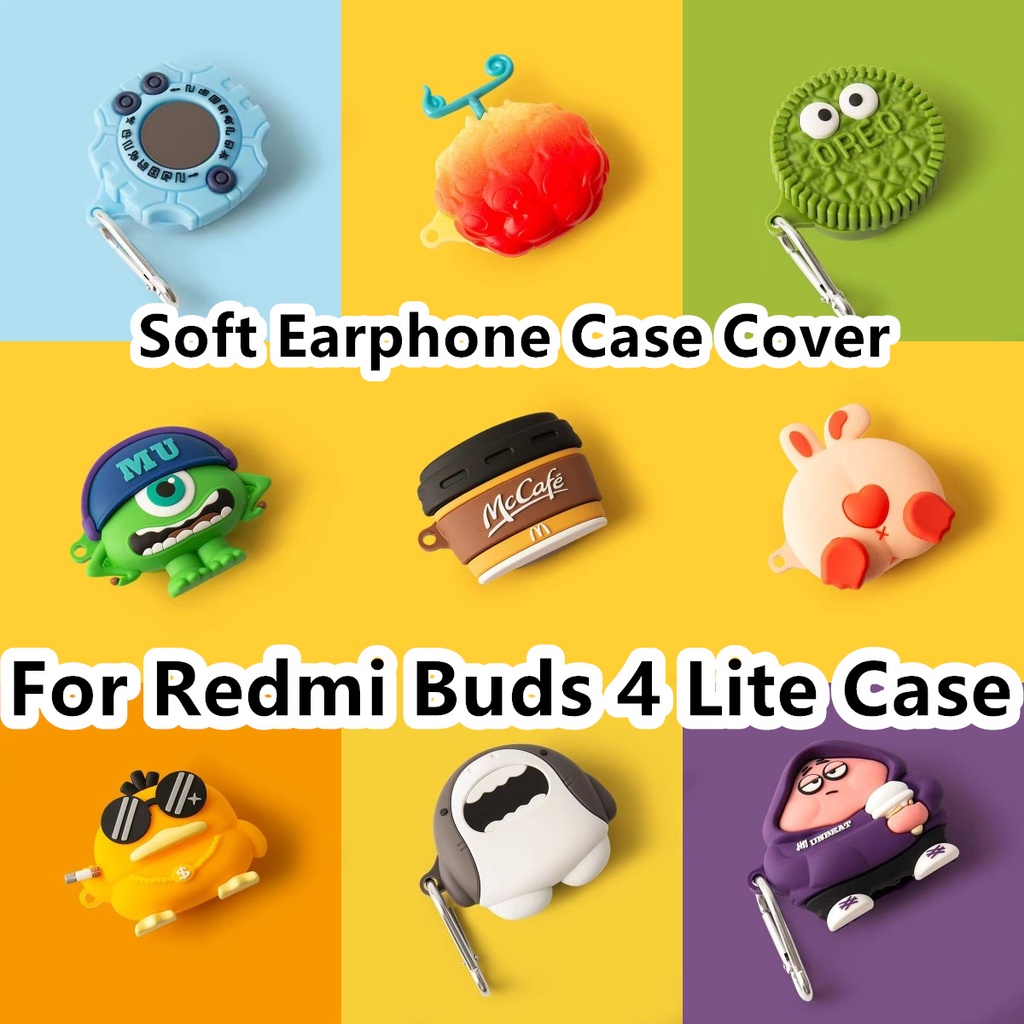 สําหรับ Redmi Buds 4 Lite กรณีการ์ตูนตลกถ้วยกาแฟและเป็ดสําหรับ Redmi Buds 4 Lite ปลอกหูฟังแบบนุ่มฝาครอบ