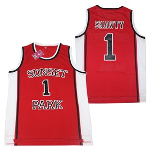 Bg เสื้อกีฬาบาสเก็ตบอล SUNSET PARK 1 SHORTY Jersey สีแดง คุณภาพสูง สไตล์ฮิปฮอป 2023