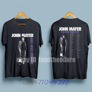 NEW FASHION cb เสื้อยืดสีดําผู้ชายพิมพ์ลาย john mayer tour 220 dead &amp; company