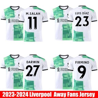 เสื้อกีฬาแขนสั้น ลายทีมชาติฟุตบอล LiV LFC Diaz Darwin Firmino Salah 23/24 พลัสไซซ์