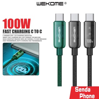 สายชาร์จโทรศัพท์ Wekome WDC-193 อินเทอร์เฟซ USB-Type-C to Type-C สายยาว 1ม. ชาร์จเร็ว 100W Fast Charging สายถักไนล่อน