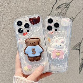 เคสโทรศัพท์มือถือ แบบใส กรอบโค้ง ทรงกลม ลายตุ๊กตา สําหรับ IPhone 12 13 14 11 Pro Max X Xs Max Xr Dcdx