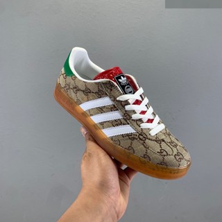 รองเท้าผ้าใบลําลอง รุ่น gucci co-brand Shamrock ส้นแบน เหมาะกับการเล่นสเก็ต สําหรับคู่รัก