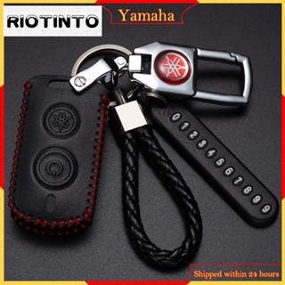 Riotinto เคสกุญแจรีโมตรถยนต์ แบบหนัง พร้อมพวงกุญแจ สําหรับ Yamaha Nmax 2020 2022 Aerox S Xmax Sniper 2023