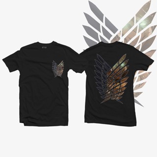 【สปอตสินค้า】 เสื้ออนิเมะ Attack on Titan Scouting Regiment v2 ผ้าฝ้ายพิมพ์ลายอนิเมะแขนสั้น