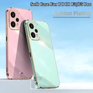 เคสโทรศัพท์มือถือ ซิลิโคนนิ่ม ชุบหรูหรา สําหรับ Xiaomi Pocof5 POCO F5 Pro 5G Case hp Xiomi Mi Phonepoco POKO F5 F 5 X5 Pro M5 M5S C40 2023 5G