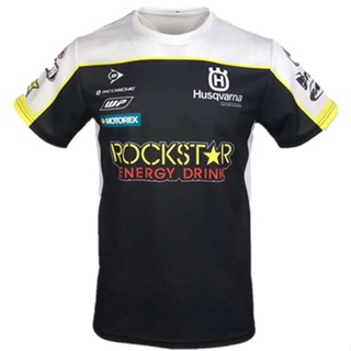 เสื้อกีฬาแขนสั้น ลาย HUSQVARNA ROCKSTAR ENERGY DRINK Racing Pro สําหรับขี่จักรยานวิบาก