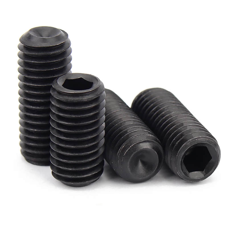 M8M10M12 12.9 สีดำ สกรู ตัวหนอน หกเหลี่ยม ประเภทเว้าเกลียวมิล หยาบ/Hex Socket Set Screw【YHL-1E】