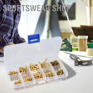 Sportswear Shop  320 ชิ้น Hex Standoff ทองเหลือง M2 ชนิด Spacer Nut Screw Assortment Set ชายหญิง