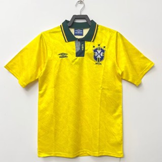 เสื้อกีฬาแขนสั้น ลายทีมชาติฟุตบอล Brazil 1991-93 ทีมเหย้า เรโทร แห้งเร็ว ไซซ์ S-XXL สําหรับผู้ชาย