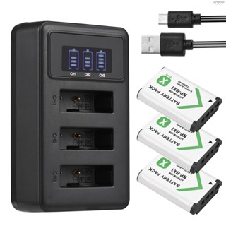 NP-BX1 Battery Charger 3-Slot with LED Indicators + 3pcs NP-BX1 Batteries 3.6V 1350mAh with USB Charging Cable Replacement for  DSC-RX100/DSC-RX100 II/DSC-RX100M II/DSC-RX100 I