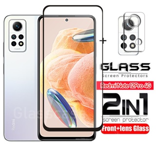 2 in 1 ฟิล์มกระจกนิรภัยกันรอยหน้าจอ แบบเต็มจอ สําหรับ Xiaomi Redmi Note 12 12s Turbo Pro Plus Note12 12Pro Note12Pro 4G 5G