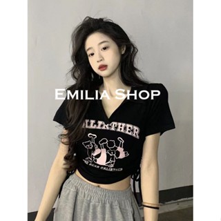 EMILIA SHOP  เสื้อยืด เสื้อครอป เสื้อผ้าแฟชั่นผู้หญิง สไตล์เกาหลี 2023 ใหม่  Korean Style fashion High quality รุ่นใหม่ A29J19G 36Z230909