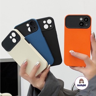 เคส สี ส้ม ไอโฟน เคสซิลิโคนนิ่ม สีพื้น ป้องกันเลนส์ สําหรับ IPhone 11 IPhone 14 Pro Max IP 13 Pro 12Promax XR 14 Plus