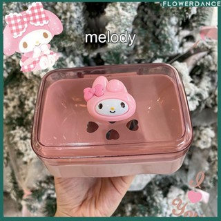 Sanrioed Kuromi Hello Kitty My Melody Cinnamoroll การ์ตูนจานสบู่จานสบู่ท่อระบายน้ำห้องน้ำในครัวเรือนน่ารัก Travel กล่องเก็บดอกไม้