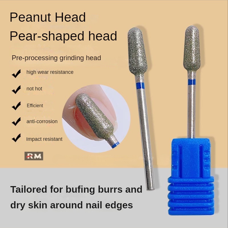 หัวเจียรเล็บ รูปถั่วลิสง ขนาด 2.35 มม. สไตล์ญี่ปุ่น รัสเซีย สําหรับขัดเล็บ