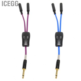 Icegg Tattoo Dual Interface Adapter  Universal 6.35mm Audio Plug Dual Connection Tattoo Cable Professional Stable Current  for RCA DC  Cord for Beginners