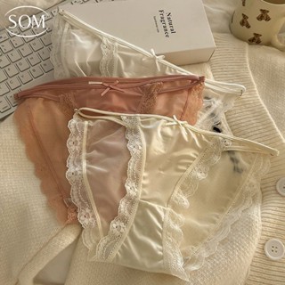 SOM UNDERWEAR กางเกในสาวญี่ปุ่น เซ็กซี่ กางเกงในผู้หญิง เอวต่ำ ลูกไม้ ระบายอากาศ  ผ้าฝ้าย i19