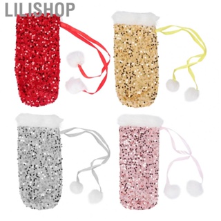 Lilishop Christmas  Bottle Cover Beautiful Shiny Sequin Cloth Decorative Bottle US