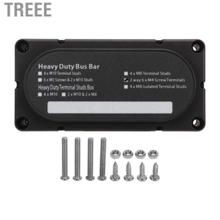 Treee Terminal Post Junction Box  Safe Black Reasonable Storage Rust Proof Bus Bar Power Distribution Box  for 12 To 48v RV