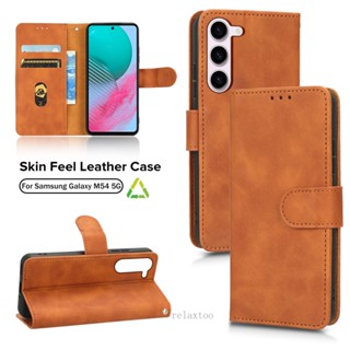 Samsung M 54 14 5G Casing For Samsung Galaxy A54 A34 A24 A14 M54 M14 5G 4G Skin Feel Leather Flip Phone Case Card Slot wallet Bracket Magnetic Shockproof Camera Protect Back Cover