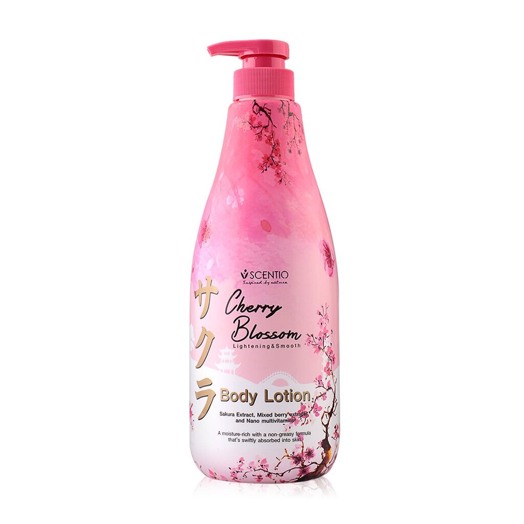 Beauty Buffet Scentio Cherry Blossom Lightening &amp; Smooth Body Lotion 700ml. บิวตี้ บุฟเฟ่ต์ โลชั่นดอกซากุระ
