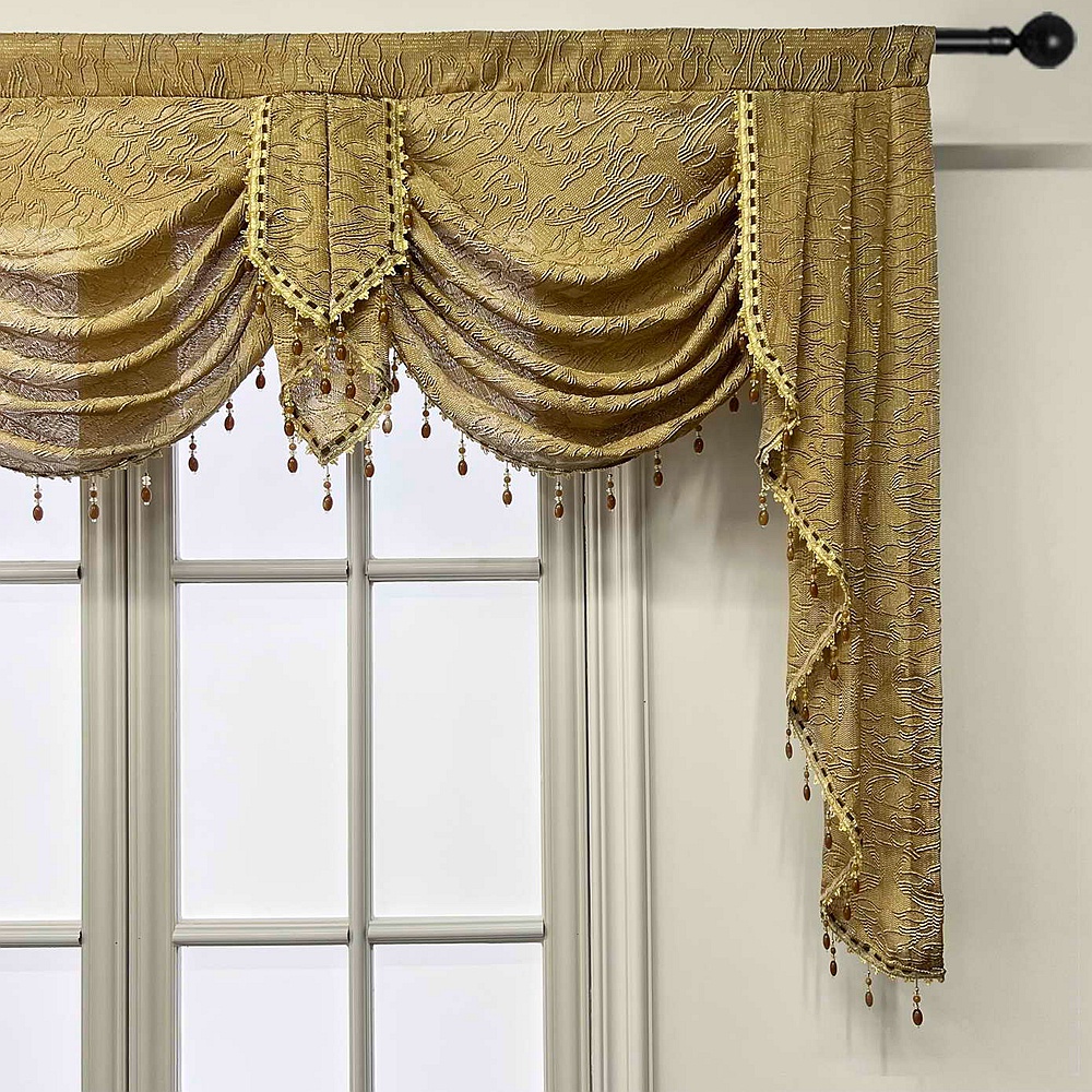 แนะนำ ผ้าม่าน ผ้าม่าน ประดับลูกปัด สีน้ําตาล สไตล์ยุโรป หรูหรา สําหรับห้องนอน ห้องครัว 1 แผง ราคาพิเศษ มีเก็บเงินปลายทาง