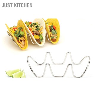 Just Kitchen ที่วาง Taco รูปตัว U ชั้นวาง สแตนเลส Shell Stand Up Holder สำหรับการรวบรวมปาร์ตี้เบเกอรี่