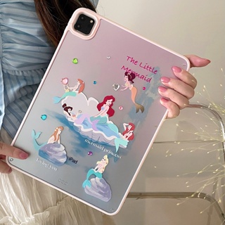 เคสแบบแข็ง โปร่งแสง ลายเจ้าหญิงนางเงือก สําหรับ Ipad 7 8 9 10 Air3 Air4 Air5 10.9 นิ้ว Pro10.5 10.2 นิ้ว Pro11 2018 2020 2021 2022