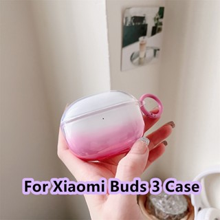 【ส่วนลด】เคสหูฟัง แบบนิ่ม แบบใส ไล่โทนสีม่วง สําหรับ Xiaomi Buds 3 Xiaomi Buds 3